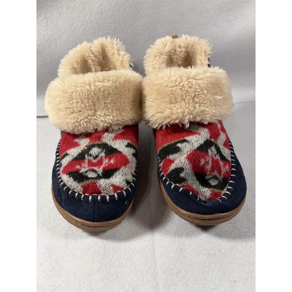 Dearfoams Alpine Maritz Mountain Bootie Slippers Aztec Size Large 9-10 Women’s